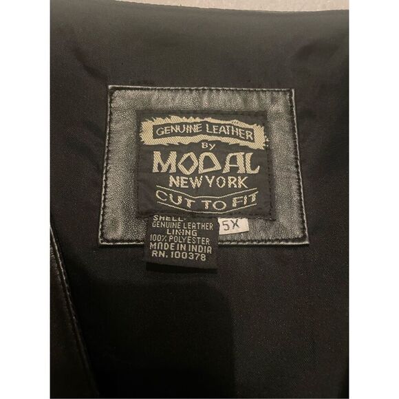 Modal New York Men’s Vest Leather Black Size 5X - Picture 5 of 5